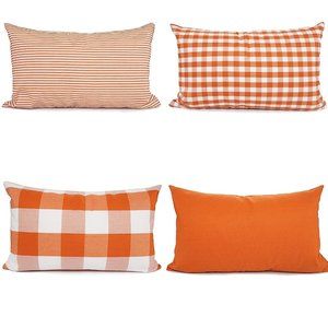 New YOUR SMILE Farmhouse Orange Throw Pillow Covers 20 x12 Inch Set of 4